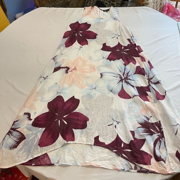 Lord & Taylor Floral Linen Dress Size Medium - Picture 1 of 6